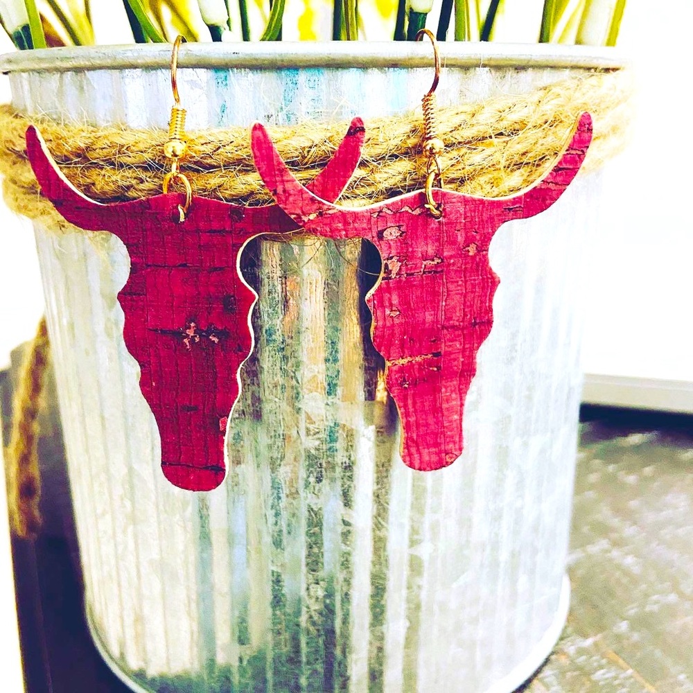 Steer head earrings